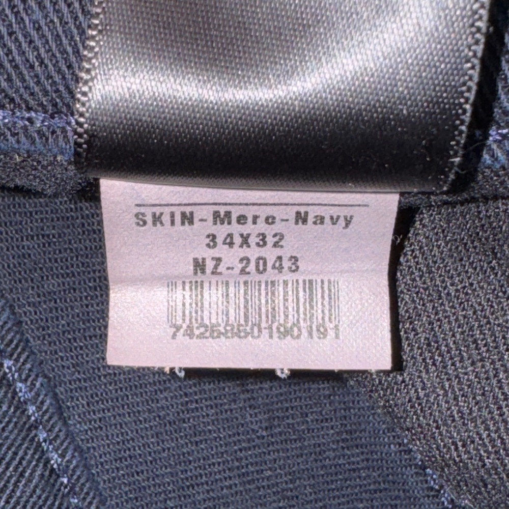 MOTT‎ & BOW Slim Mercer Skinny Navy Jeans Mens 34x32 Stretch Denim Pants - Picture 6 of 11